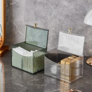 Cotton Swab & Pad Organiser with Lid – 2-Compartment Vanity Box